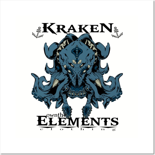 OTE King Kraken w/ color Wall Art by OwnTheElementsClothing